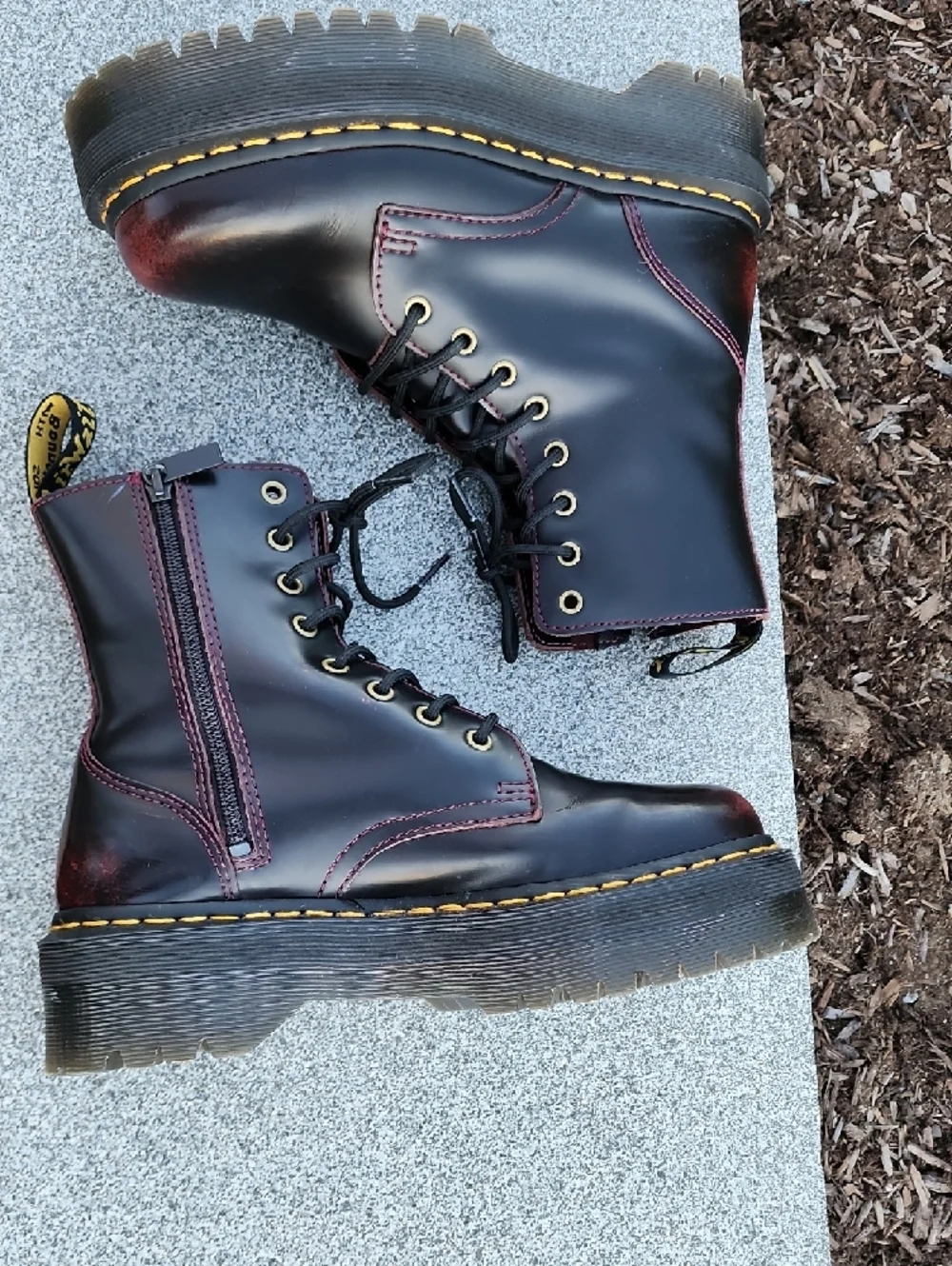 Dr. Martens Jadon Platform Combat Boots In Oxblood Size 9 - Picture 7 of 13